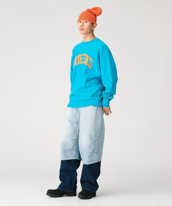 BEAMS（ビームス）Wide Paint Denim Three Quarters Pants（パンツ