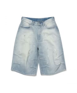 ワイドストレート クォーターレングス ペインターデニム