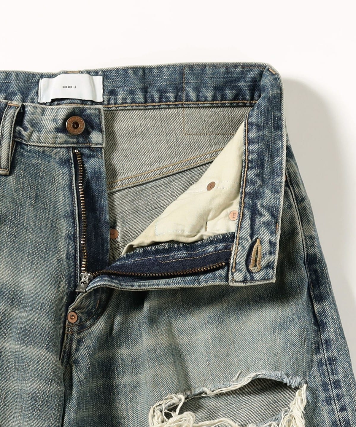 BEAMS（ビームス）SUGARHILL / DESTRESSED MODERN DENIM WIDE CUT