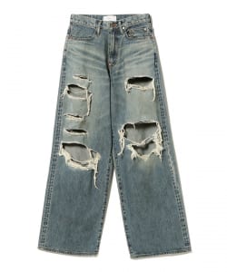 SUGARHILL / DESTRESSED MODERN DENIM WIDE CUT