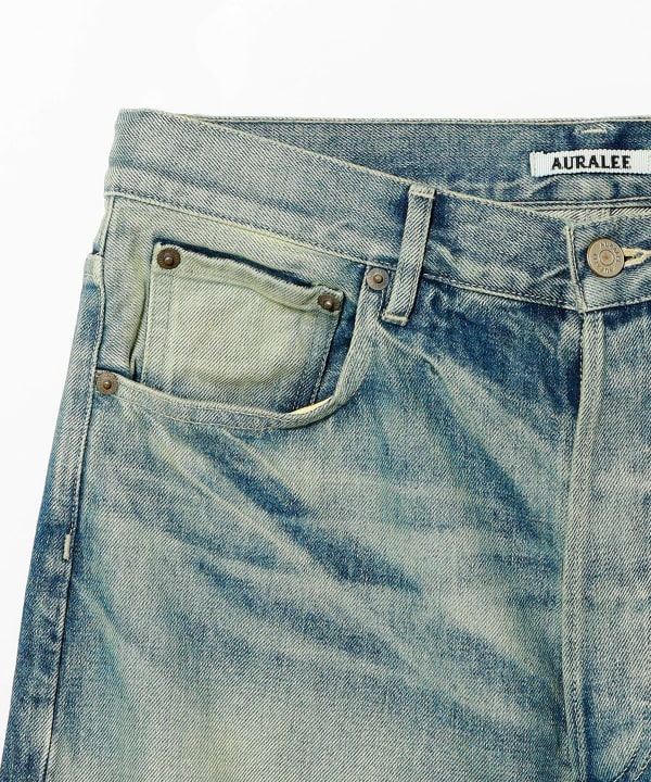 AURALEE / SELVEDGE FADED HEAVY DENIM WIDE PANTS