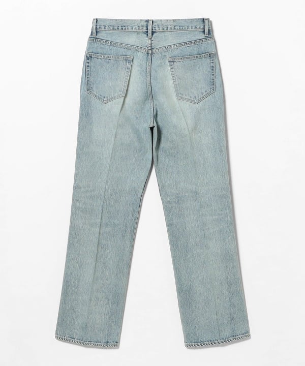 AURALEE / FADED HEAVY DENIM CENTER-PLEATED PANTS