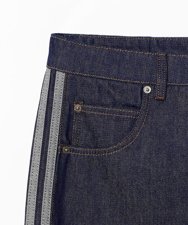 adidas / ADIDAS FIREBIRD ADICOLOR DENIM MID-RISE STRAIGHT-INDIGO DENIM