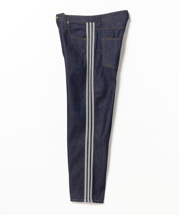 adidas / ADIDAS FIREBIRD ADICOLOR DENIM MID-RISE STRAIGHT-INDIGO DENIM