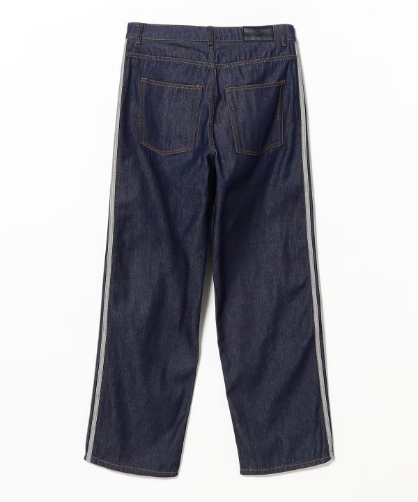 adidas / ADIDAS FIREBIRD ADICOLOR DENIM MID-RISE STRAIGHT-INDIGO DENIM