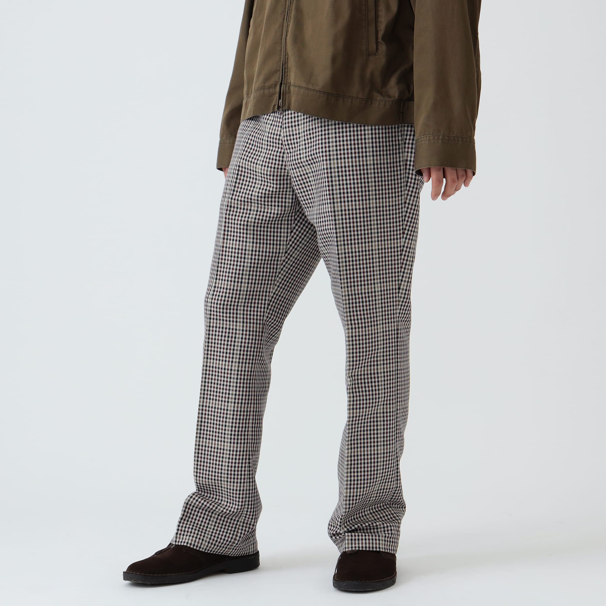 チェック シューカットパンツ パンツ MEN BEIGE L チェック シューカットパンツ パンツ MEN BEIGE L
