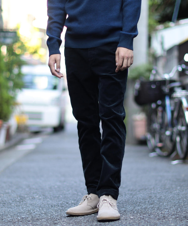 BLACK】BEAMS / ストレッチ テーパード コーデュロイパンツ-www.coumes