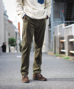 ストレッチ テーパード コーデュロイパンツ