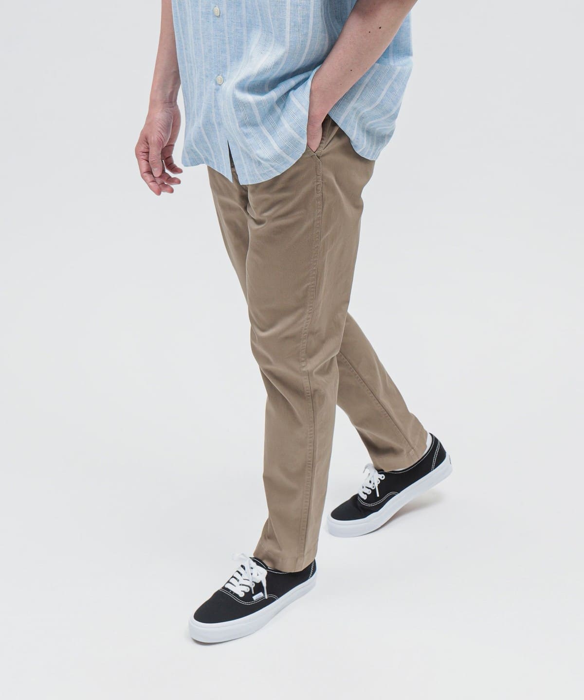 ドライタッチコットン ストレッチ テーパード パンツ パンツ MEN BEIGE S ドライタッチコットン ストレッチ テーパード パンツ パンツ MEN BEIGE S