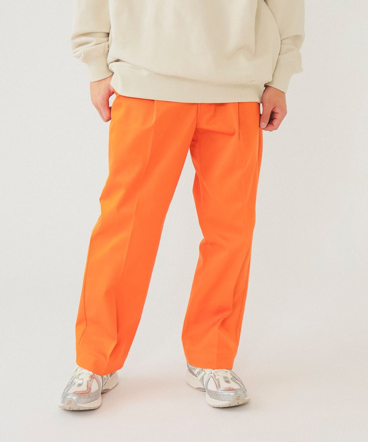 1プリーツ ワーク トラウザーズ パンツ MEN ORANGE M 1プリーツ ワーク トラウザーズ パンツ MEN ORANGE M