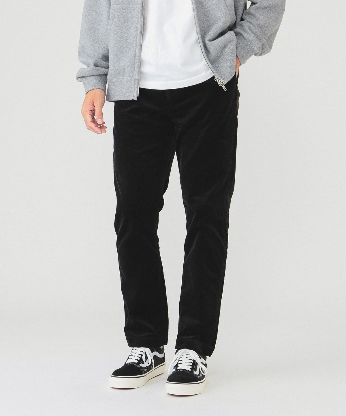 ストレッチ テーパード コーデュロイパンツ パンツ MEN BLACK M ストレッチ テーパード コーデュロイパンツ パンツ MEN BLACK M