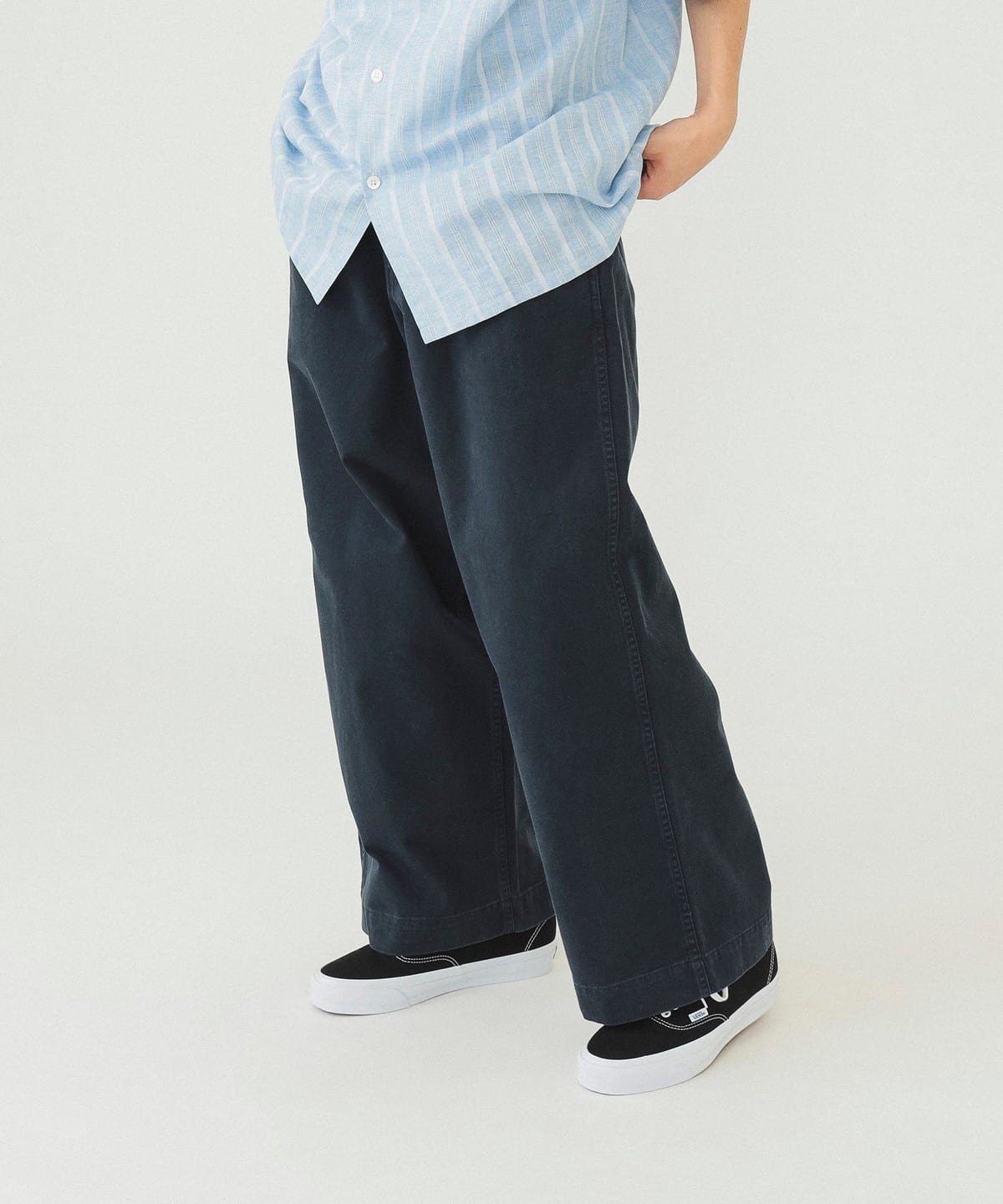 1940'sディテール ワイドチノパンツ パンツ MEN NAVY L 1940'sディテール ワイドチノパンツ パンツ MEN NAVY L