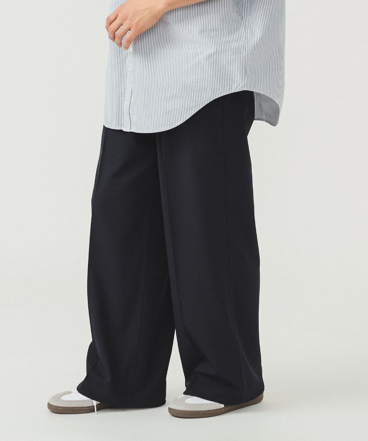 2プリーツ ワイド スラックス パンツ MEN NAVY L 2プリーツ ワイド スラックス パンツ MEN NAVY L