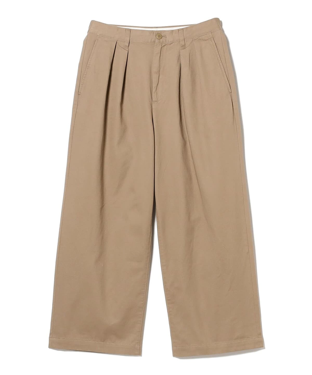 現行　BEAMS JAPAN　ストレッチ　2プリーツ チノ　М　日本製 BEAMS（ビームス）ワイド 2プリーツ チノ パンツ（パンツ チノパンツ