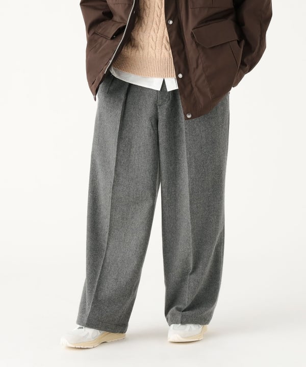 BEAMS（ビームス）ワイドストレート フランネル スラックス（パンツ