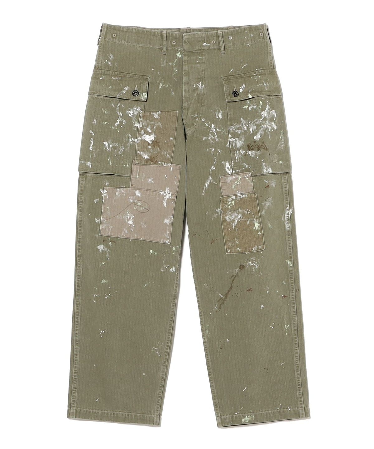 BOW BOW / PAINT STAINED USMC P-44 HBT TROUSERS パンツ MEN PAIND STAINED OD L
