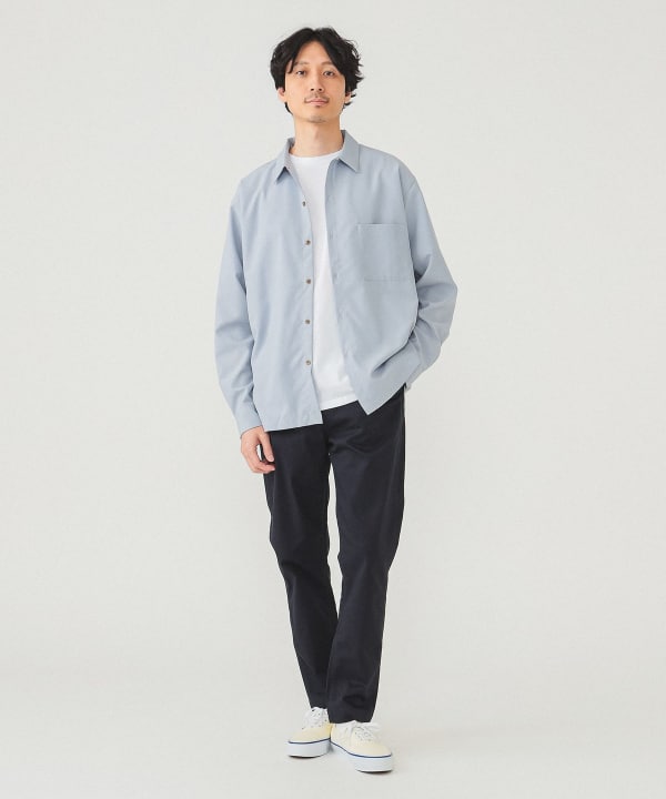 BEAMS チノパン ストレッチテーパードチノ メンズ : ZOZOTOWN
