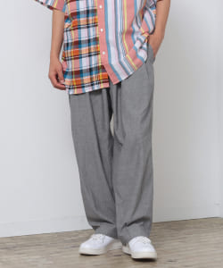 ▲BEAMS / シャンブレー ワイド テーパード スラックス