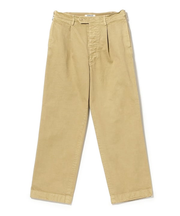 AURALEE / GARMENT-DYED FINX CHINO ONE-TUCK WIDE PANTS