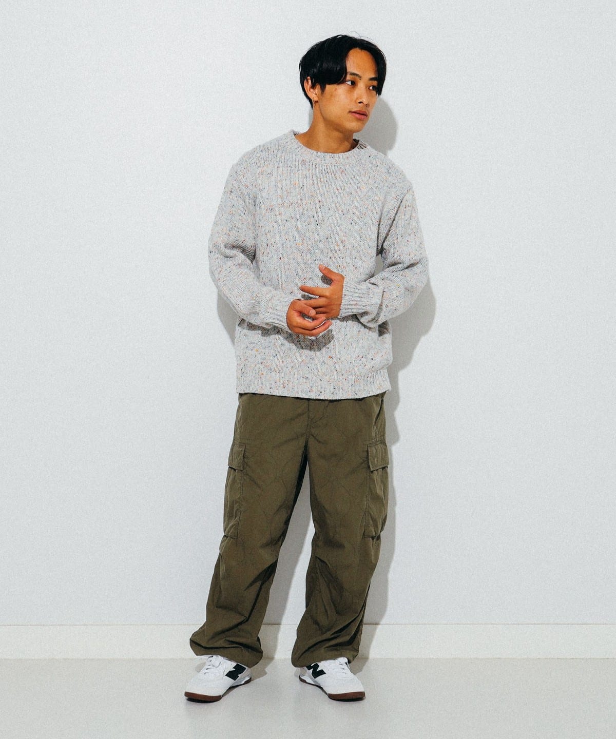 ホワイト カーゴパンツ ダイヤモンドキルティング カーゴパンツ レディース ワイドカーゴパンツ[品番：OCGW0002689