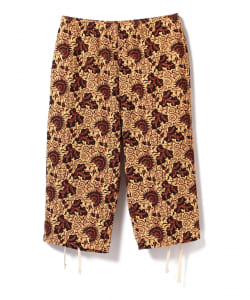 ▲BEAMS PLUS / バティック柄 ワイドクロップドパンツ