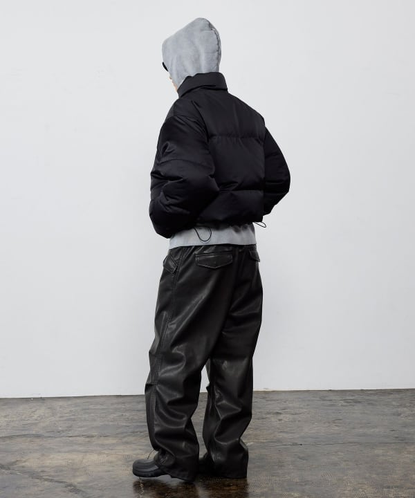 BEAMS 黒 レザー ストレートパンツ BEAMS BEAMS（休闲裤）邮购 | BEAMS