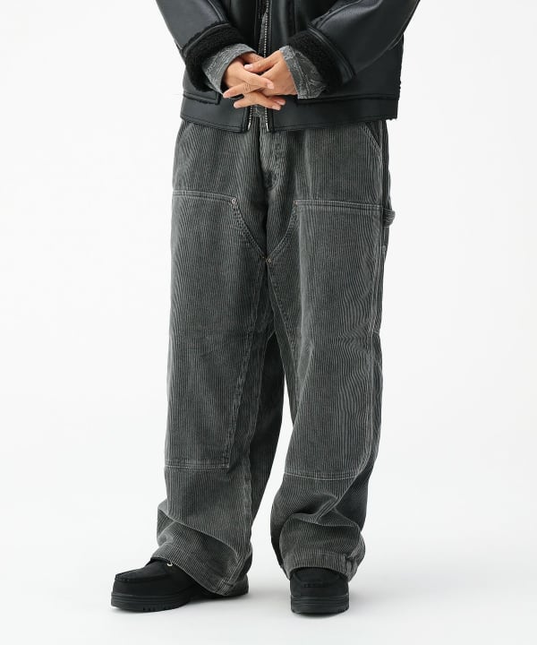 古着 コーデュロイ カーゴパンツ ダブルニー ストリート ワイドパンツ BEAMS（ビームス）ワイドストレート ダブル二ー コーデュロイ ワーク
