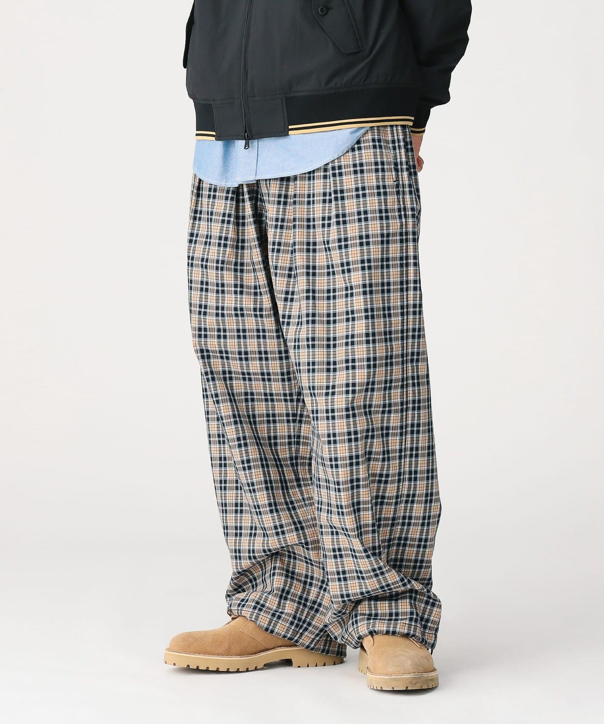 Check Easy Pants �p���c MEN BEIGE CHK L