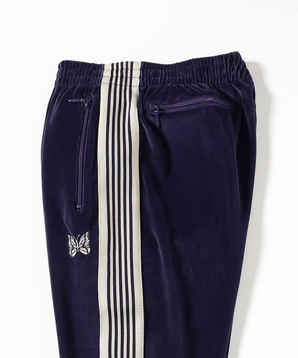 NEEDLES × BEAMS BOY 別注 Velour Pants NAVY NEEDLES×BEAMS BOY別注VELOUR ZIP PANTS