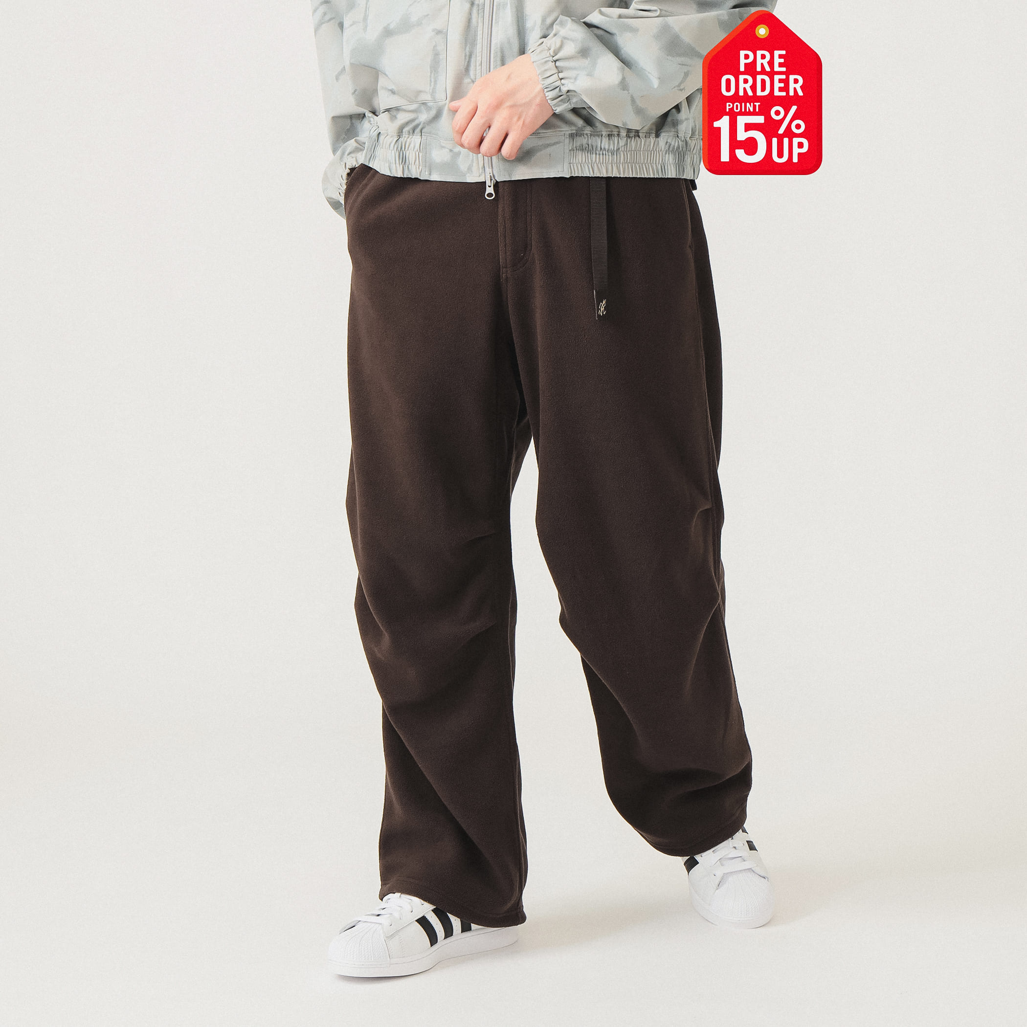 【+15%ポイントUP】【別注】Gramicci / フリース オーバーパンツ パンツ MEN BROWN S 【+15%ポイントUP】【別注】Gramicci / フリース オーバーパンツ パンツ MEN BROWN S