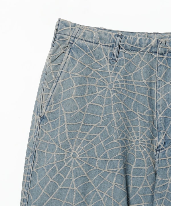 INDIGO JACQUARD "SPIDER"OVER PANTS 通年で穿きやすい程よい厚みの素材