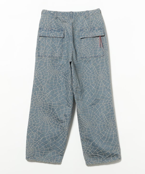 INDIGO JACQUARD "SPIDER"OVER PANTS 後ろ姿も決まる存在感ある仕上がり