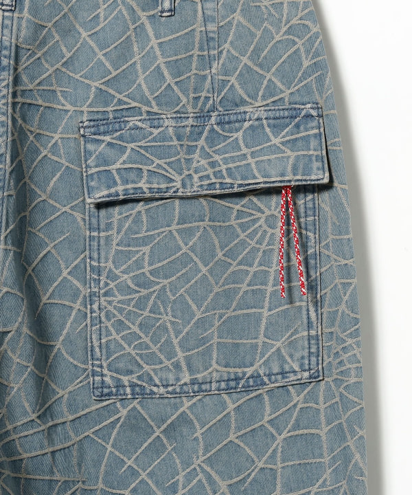 INDIGO JACQUARD "SPIDER"OVER PANTS