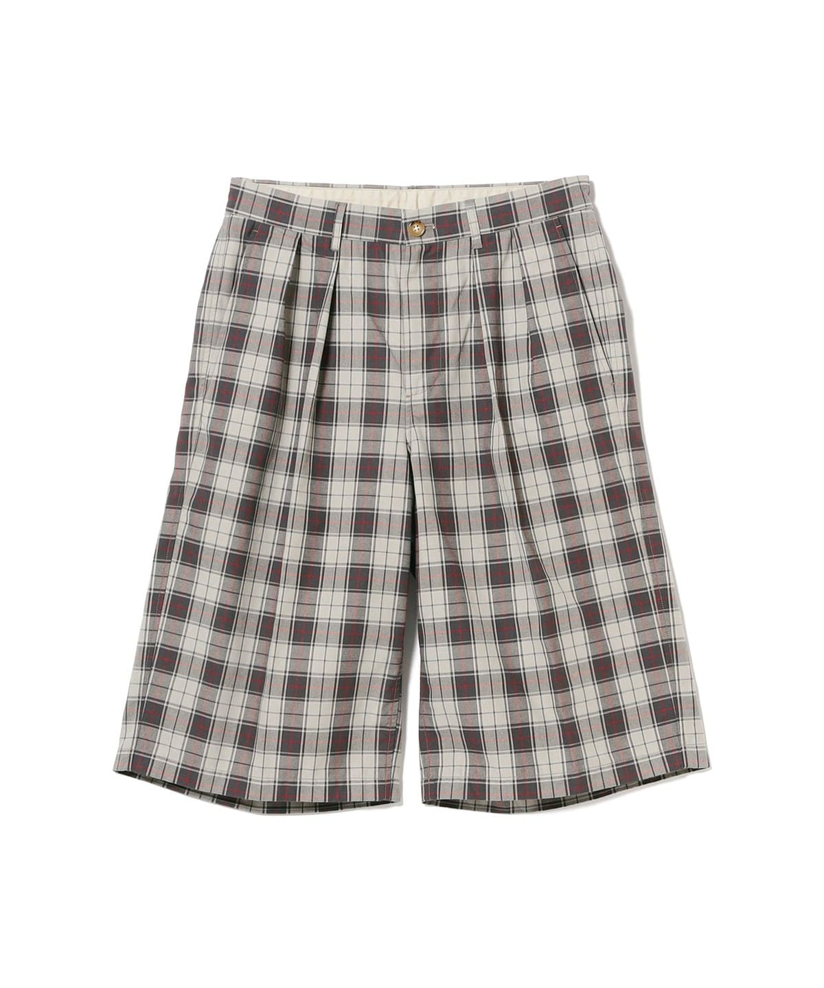 Check Shorts �p���c MEN BEIGE M