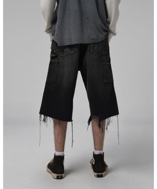 【別注】BOW WOW / Double Knee Duck Cut-off Shorts-Black
