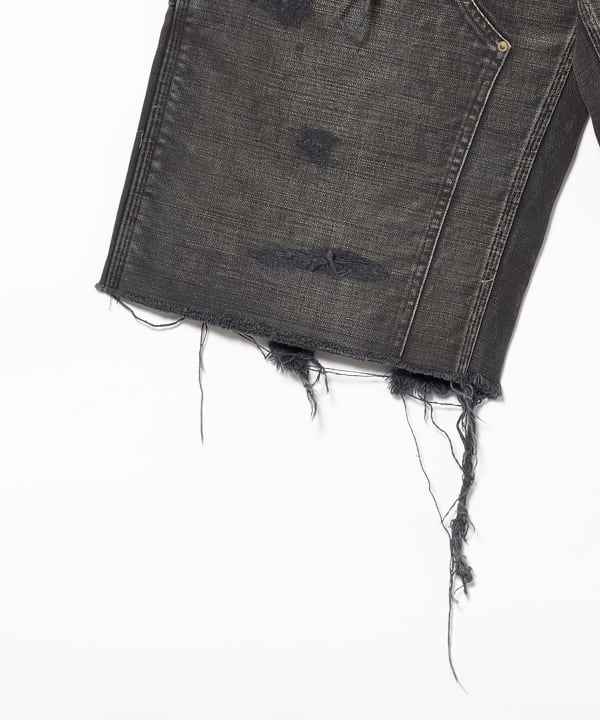 【別注】BOW WOW / Double Knee Duck Cut-off Shorts-Black