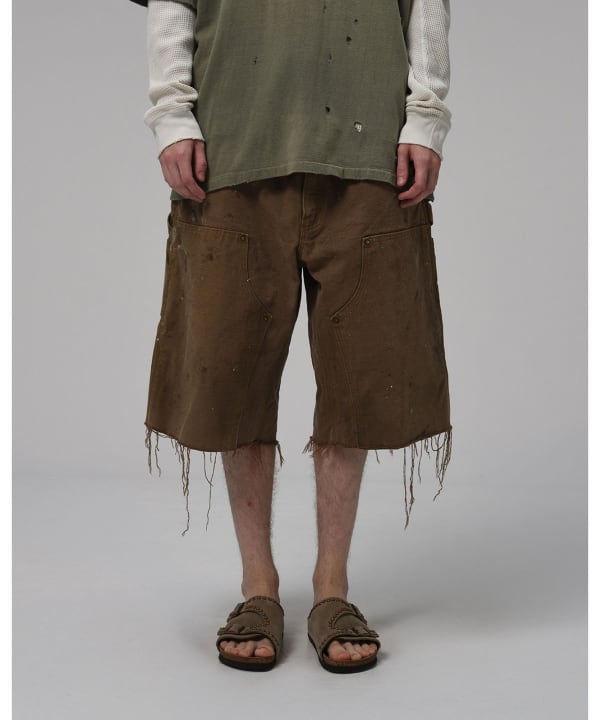 【別注】BOW WOW / Double Knee Duck Cut-off Shorts-Khaki