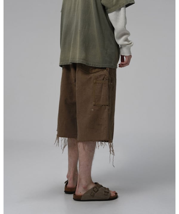 【別注】BOW WOW / Double Knee Duck Cut-off Shorts-Khaki