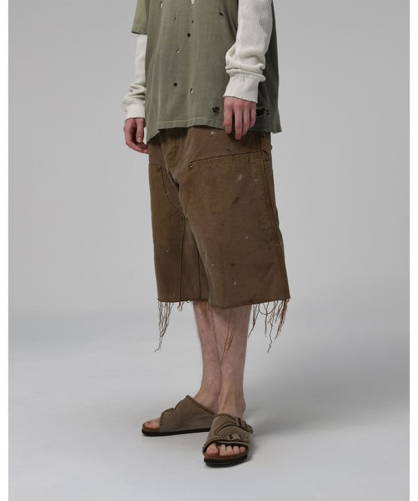 【別注】BOW WOW / Double Knee Duck Cut-off Shorts-Khaki