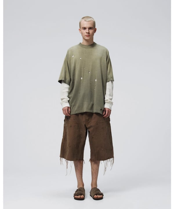 【別注】BOW WOW / Double Knee Duck Cut-off Shorts-Khaki