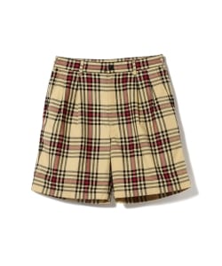 ▲BEAMS / チェック ２プリーツ ショーツ