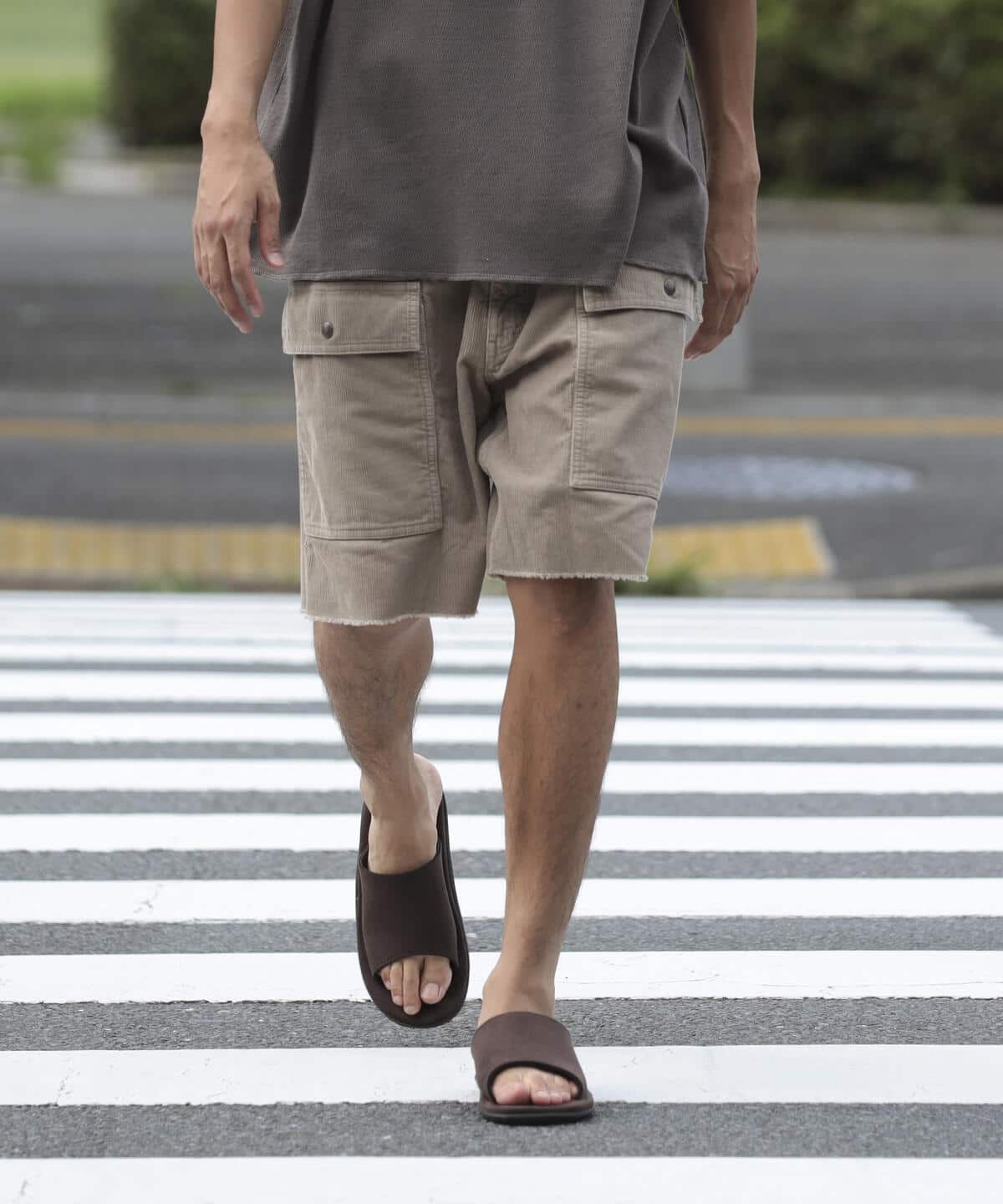 ガーメントダイ コードブッシュ ショーツ パンツ MEN TAUPE S ガーメントダイ コードブッシュ ショーツ パンツ MEN TAUPE S