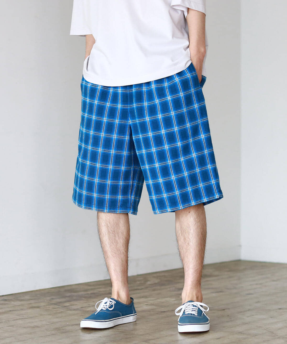 チェック ビーチ ショーツ パンツ MEN NAVY S チェック ビーチ ショーツ パンツ MEN NAVY S