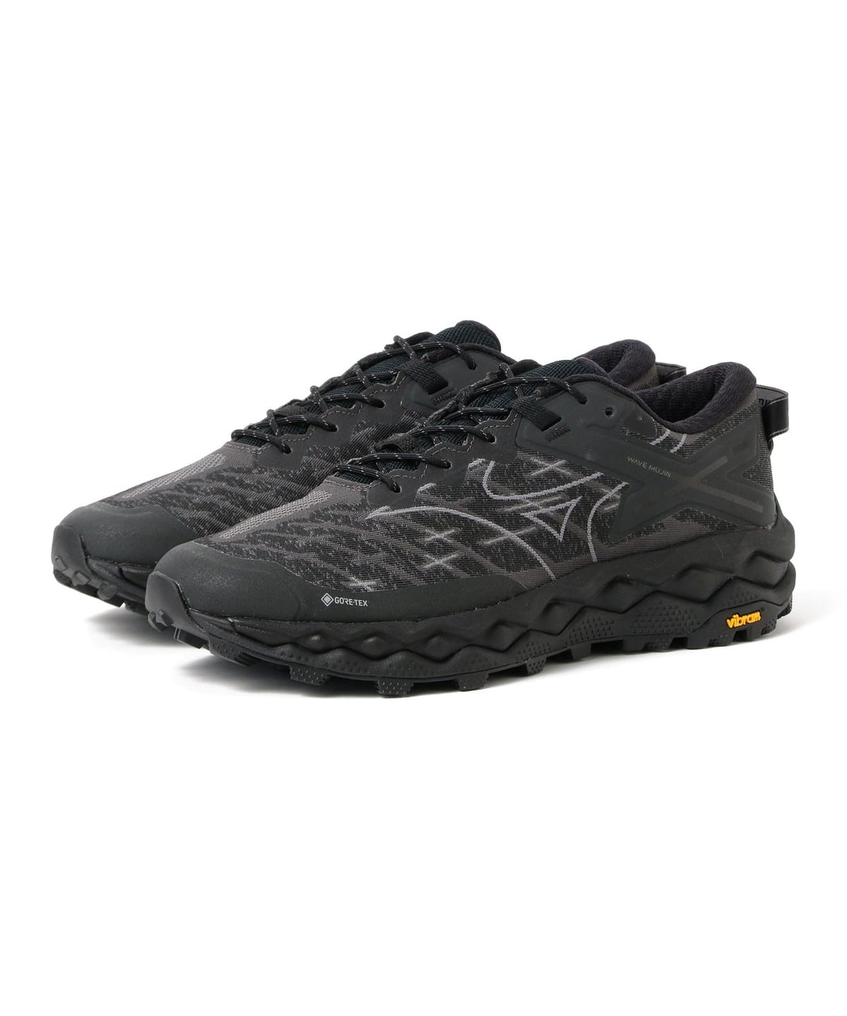 MIZUNO �~�Y�m / WAVE MUJIN LS GTX �V���[�Y MEN BLK/BLK/METALLIC GREY 30