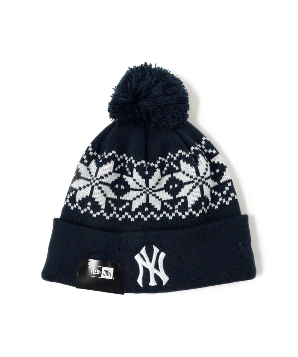 店内全品ﾎﾟｲﾝﾄ2倍!! NEW ERA × BEAMS / 別注Snow PonPon Knit cap