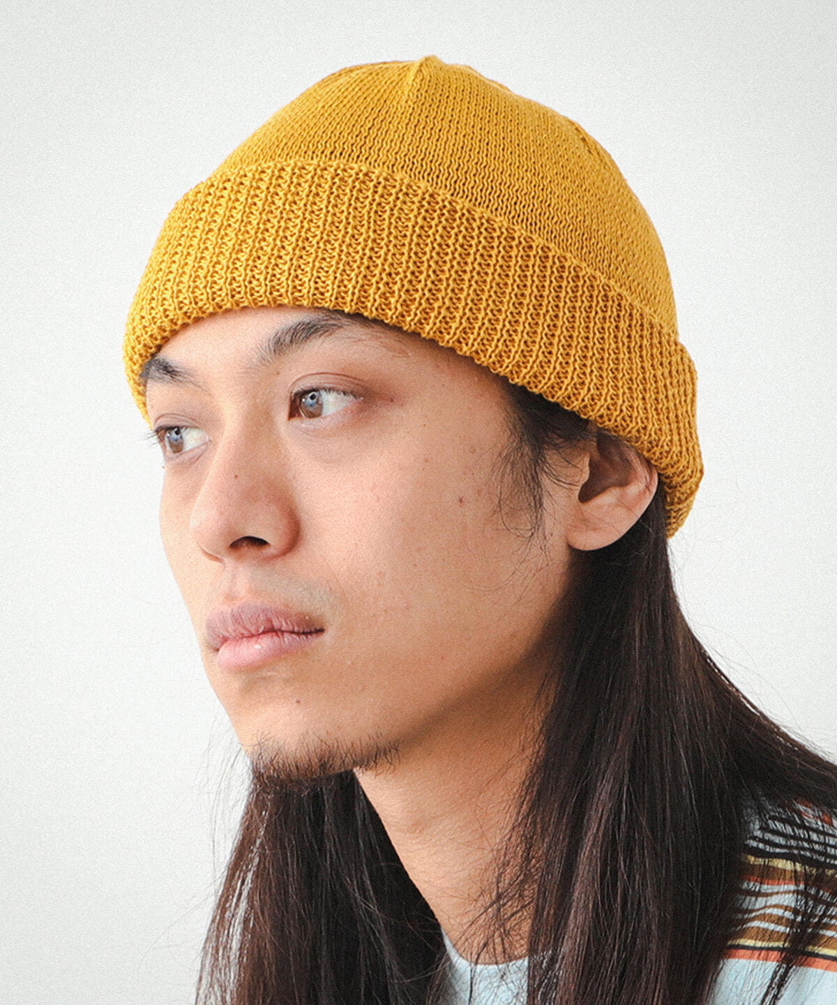 リネン ワッチキャップ 帽子 MEN MUSTARD FREE リネン ワッチキャップ 帽子 MEN MUSTARD FREE