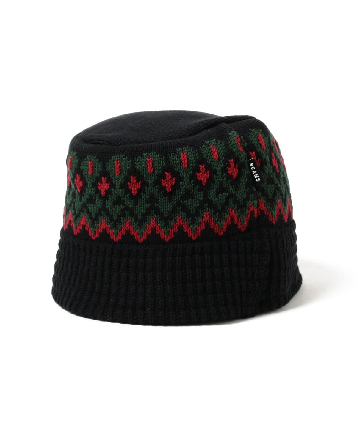 ジャカード ニット バケットハット 帽子 MEN BLACK ONE SIZE ジャカード ニット バケットハット 帽子 MEN BLACK ONE SIZE