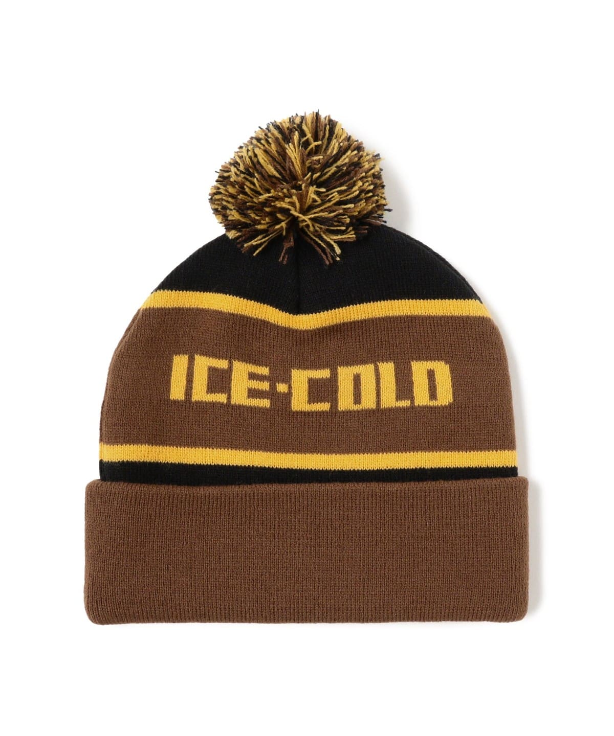 ANTI HERO アンタイヒーロー / ICE-COLD Knit Cap 帽子 MEN BLACK/BROWN/GOLD ONE SIZE ANTI HERO アンタイヒーロー / ICE-COLD Knit Cap 帽子 MEN BLACK/BROWN/GOLD ONE SIZE