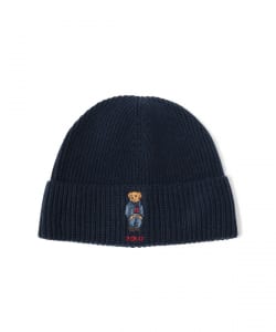 POLO RALPH LAUREN / SOLID DENIM BEAR BEANIE