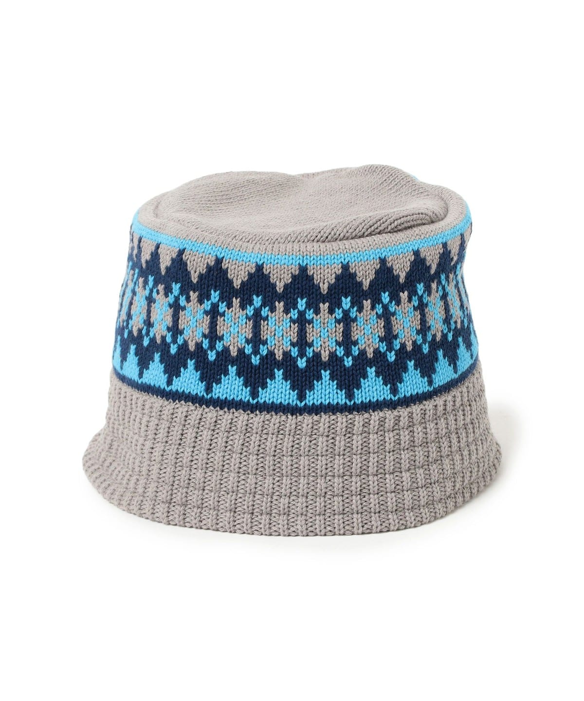 CLANE ニットバケットハット 青色 BEAMS（ビームス）ダイア ジャカード ニット バケットハット（帽子